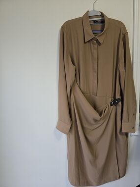 Ralph Lauren Tan Shirt Dress with Side Buckle